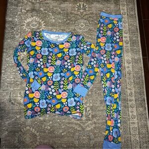 Little Sleepies Folk Floral Pajama Set Size 16 Girls Bamboo